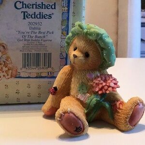 Dalia Collectible Dahlia Figurine with Green and Brown Accents